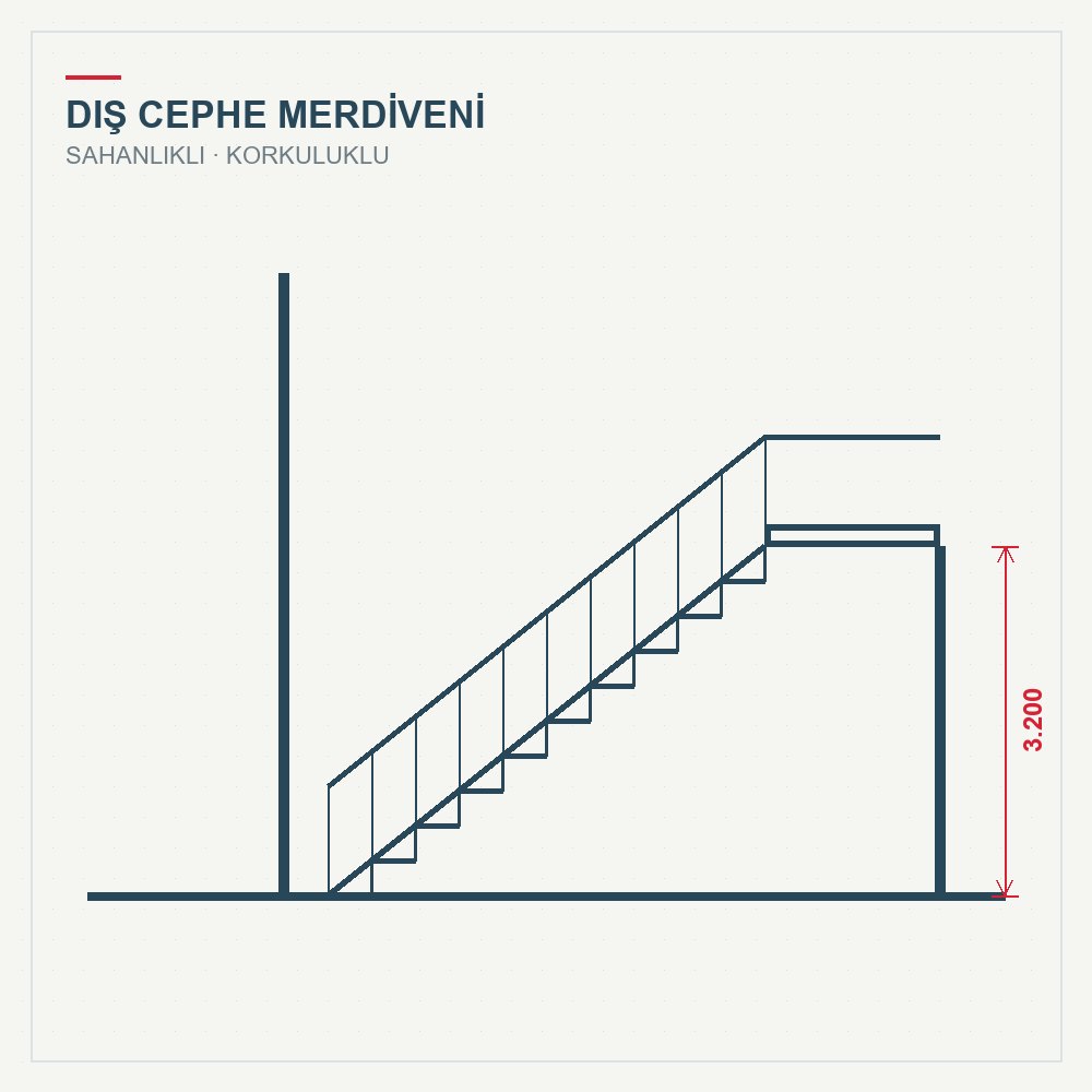 Çelik Dış Cephe Merdiveni