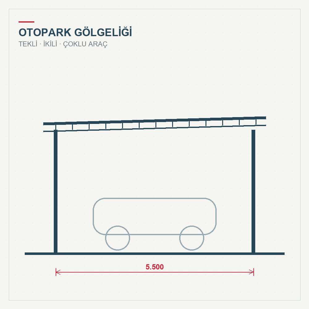 Çelik Otopark Gölgeliği