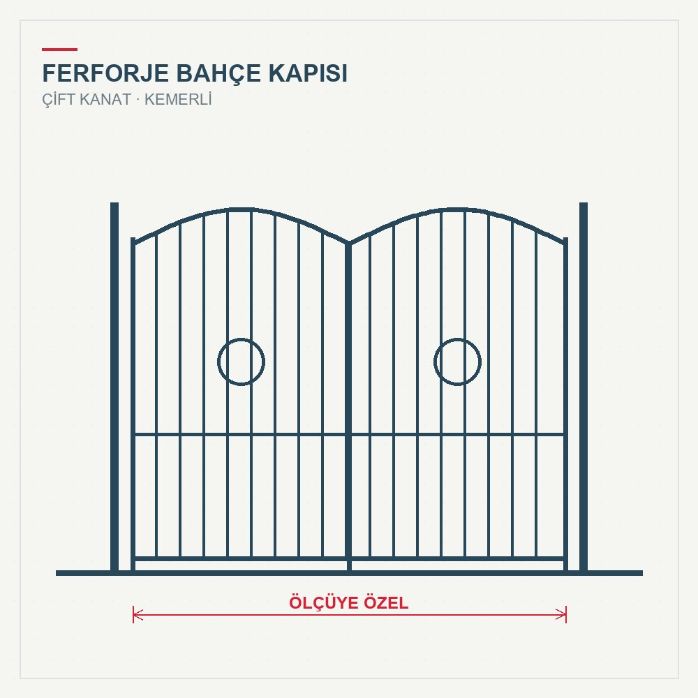Ferforje Bahçe Kapısı (Çift Kanat Kemerli)