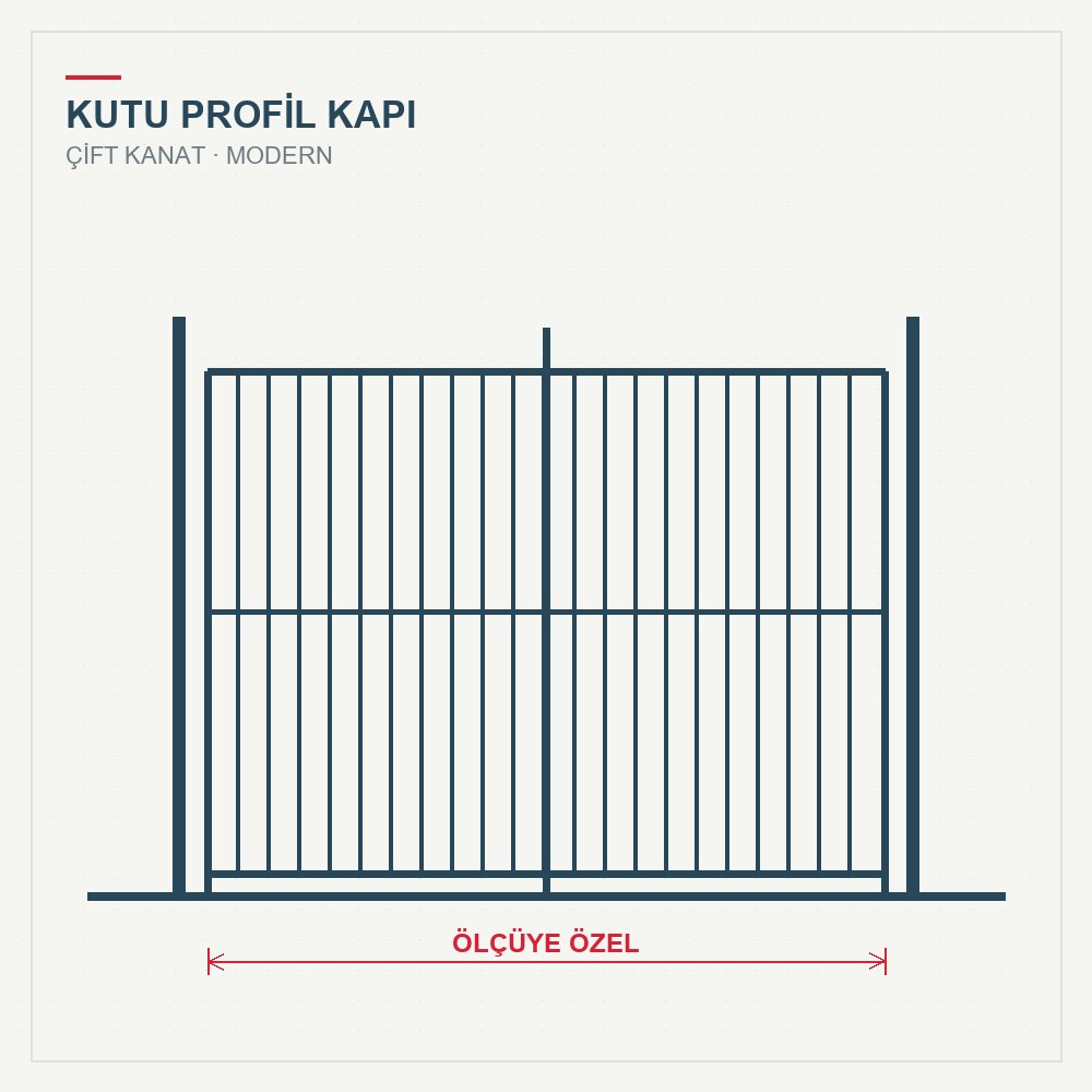 Kutu Profil Bahçe Kapısı (Düz Model)