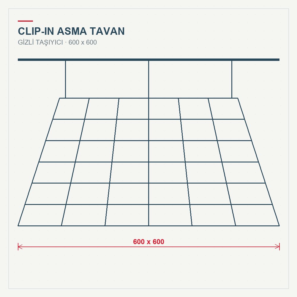 Metal Clip-in Asma Tavan 60x60