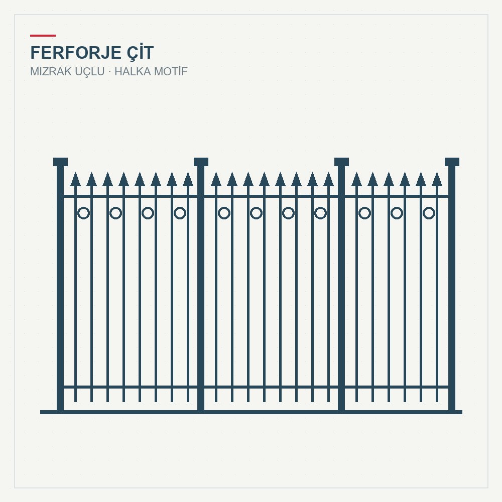 Mızrak Uçlu Ferforje Çit