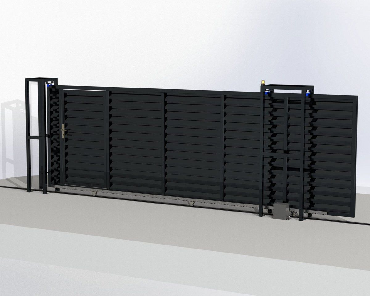 Raylı Sürgülü Otomatik Garaj ve Bahçe Kapısı (5,5 x 1,8 m) - görsel 3
