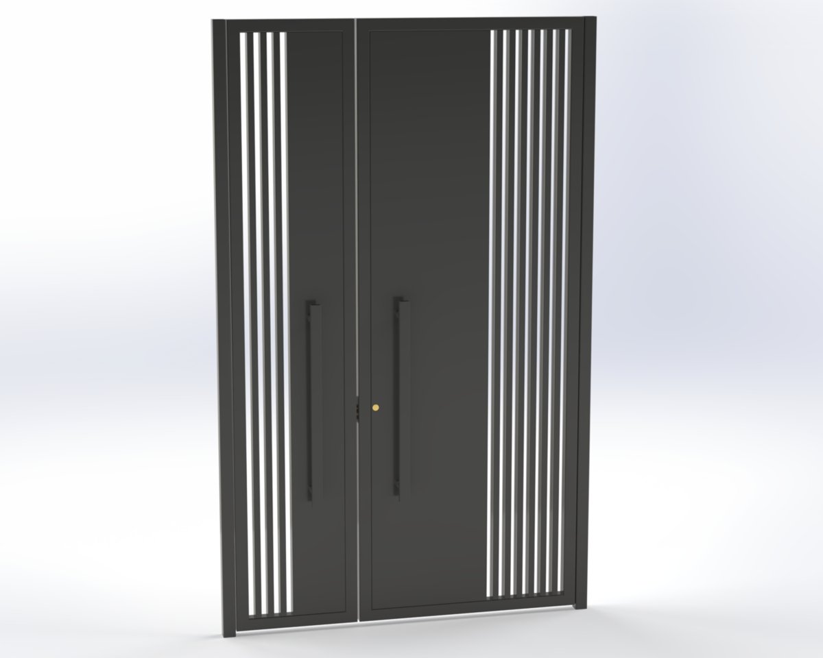 Stria Dikey Çizgili Çelik Bahçe Kapısı (240 x 150 cm)