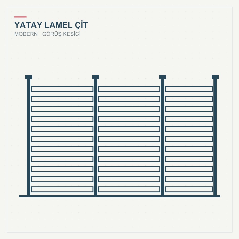 Yatay Lamel Modern Çit